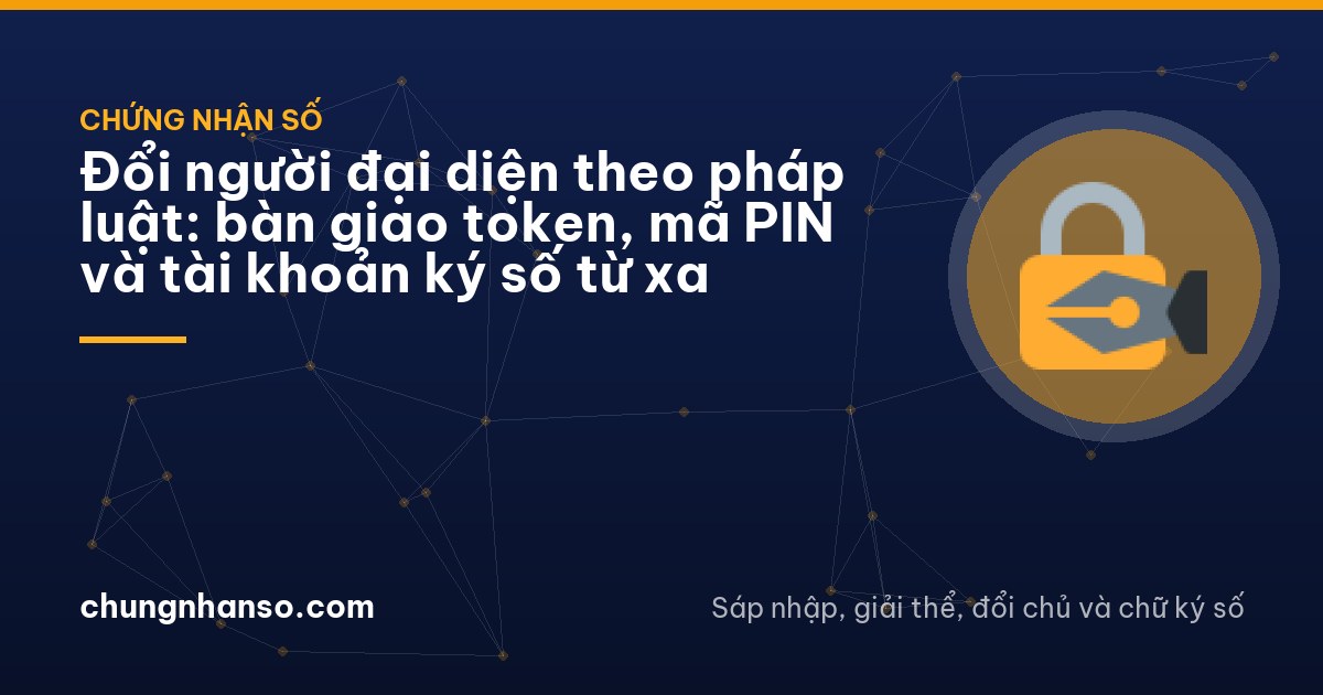 Two people at a meeting table in a Hanoi office seen from behind, one sliding a small sealed envelope and a blank USB token across to the other, soft afternoon light